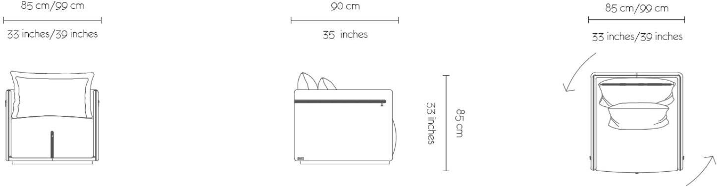MORADA Поворотное кожаное кресло с подлокотниками Lampo Lampo acs - Вид №5