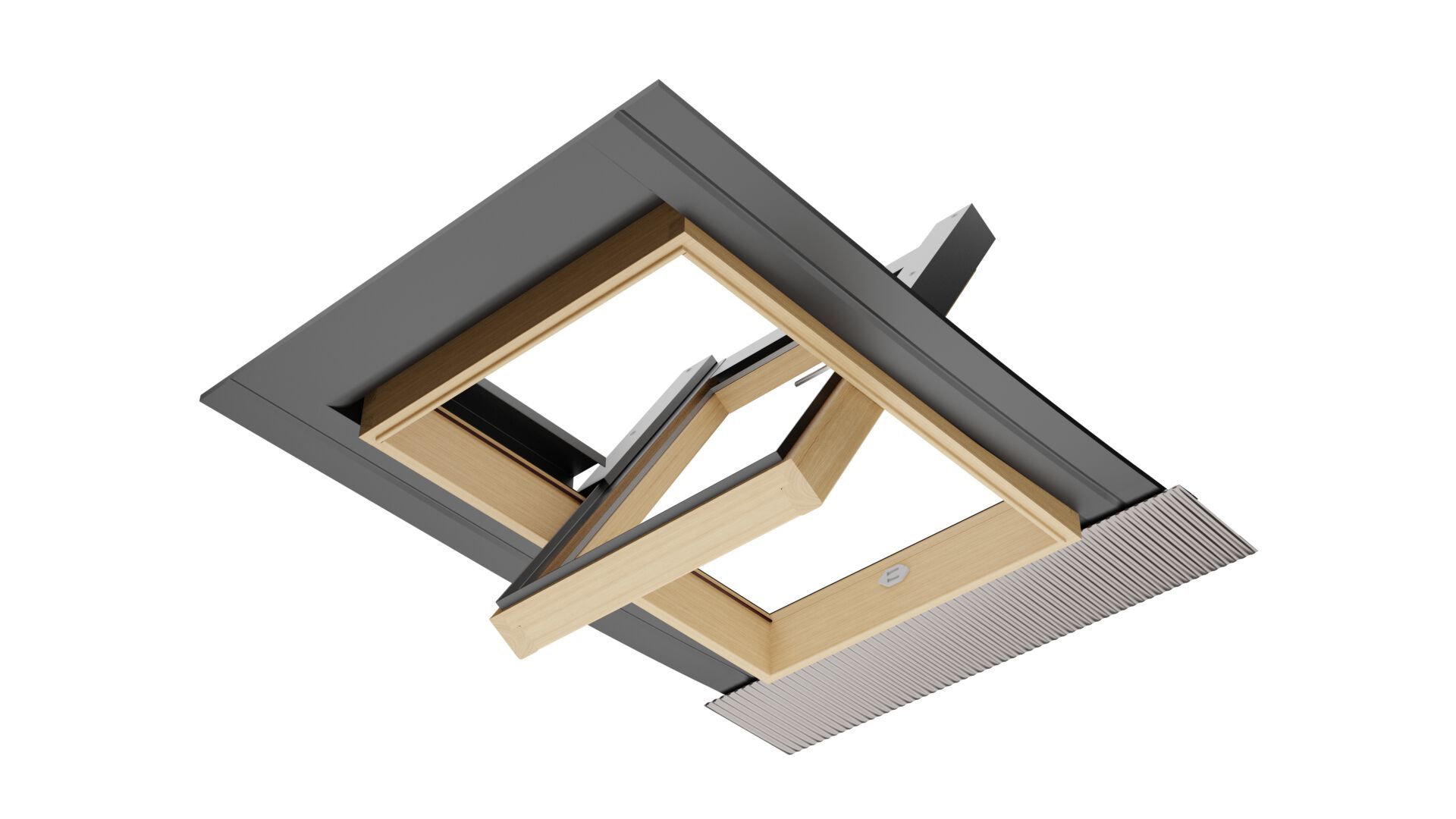 Алюминиевое и деревянное окно с навесной крышей Emica среда обитания ARCH-00060948 - Вид №5