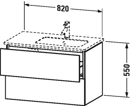 LC629203131 L-Cube Тумбочка подвесная Сосна серебристая, декор Duravit - Вид №1
