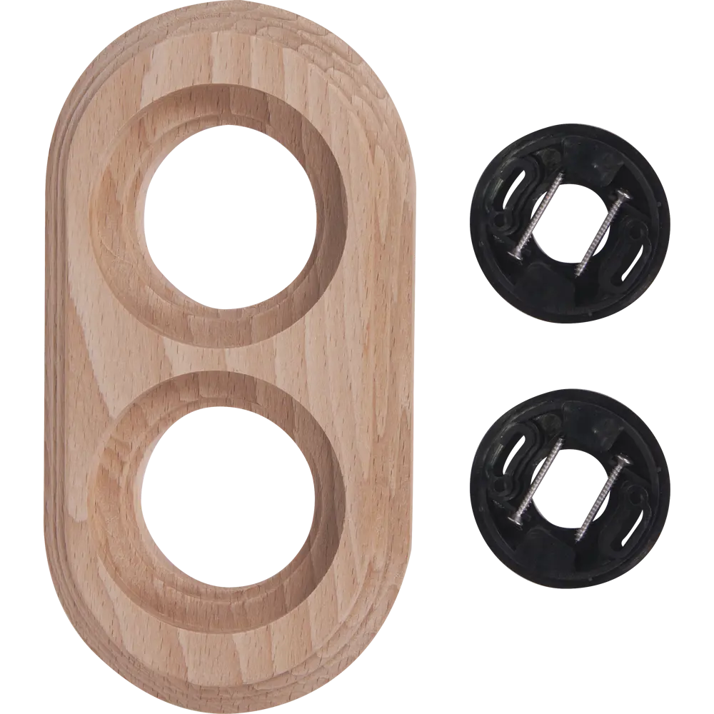 ELECTRALINE Рамка для розеток деревянная натурель бежевая 82063851 Серия отсутствует STLM-0018580