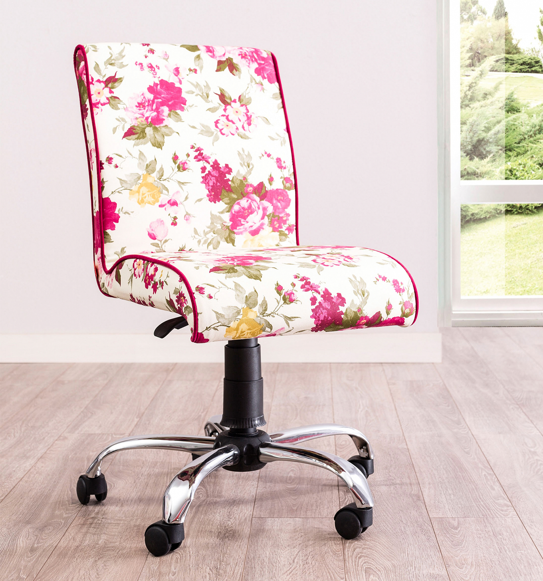 Рабочее креcло на колесах розовое Summer Pink CILEK FLORA 00-3832276 Розовый Santreyd - Вид №2