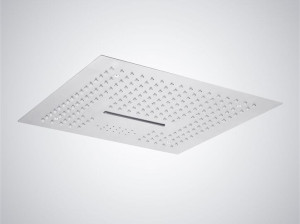Квадратная потолочная душевая головка из нержавеющей стали с освещением