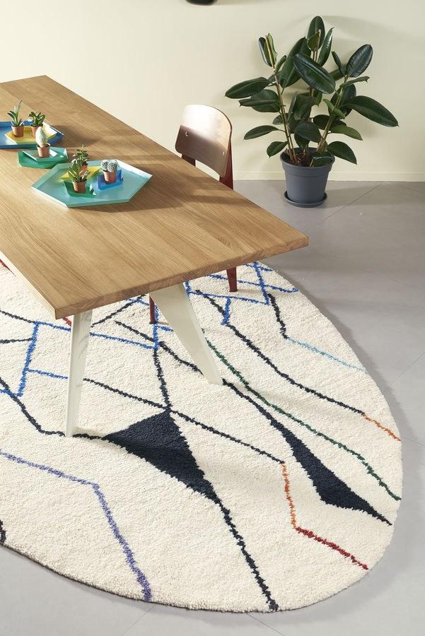 Toulemonde Bochart Овальный шерстяной коврик с геометрическими мотивами The designers sun-id-1506623 - Вид №1