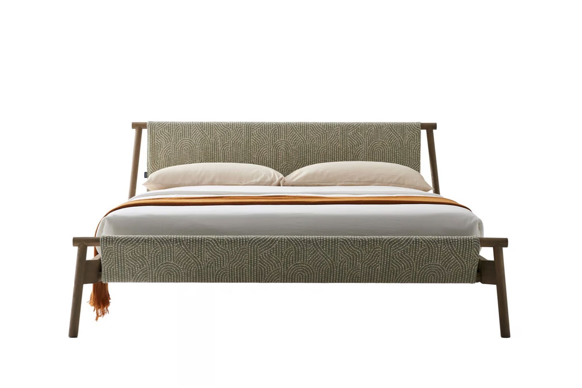 Двуспальная кровать с текстильной и деревянной рамой Bolzan Джек ARCH-00101096 - Вид №11