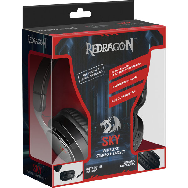 64210 беспроводная гарнитура sky b черный, bluetooth Redragon Santreyd  - Вид №7
