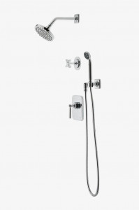 LDSP09 Комплект для душа Ludlow с балансировкой давления с 6-дюймовой лейкой для дождя, ручным душем и перекрестной перекрестной ручкой Waterworks