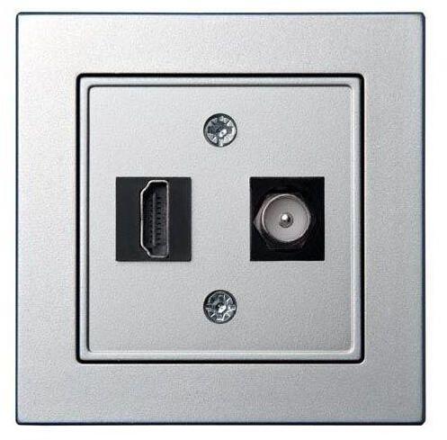 28-1858 Розетка HDMI/TV оконечная Liregus Epsilon серебро