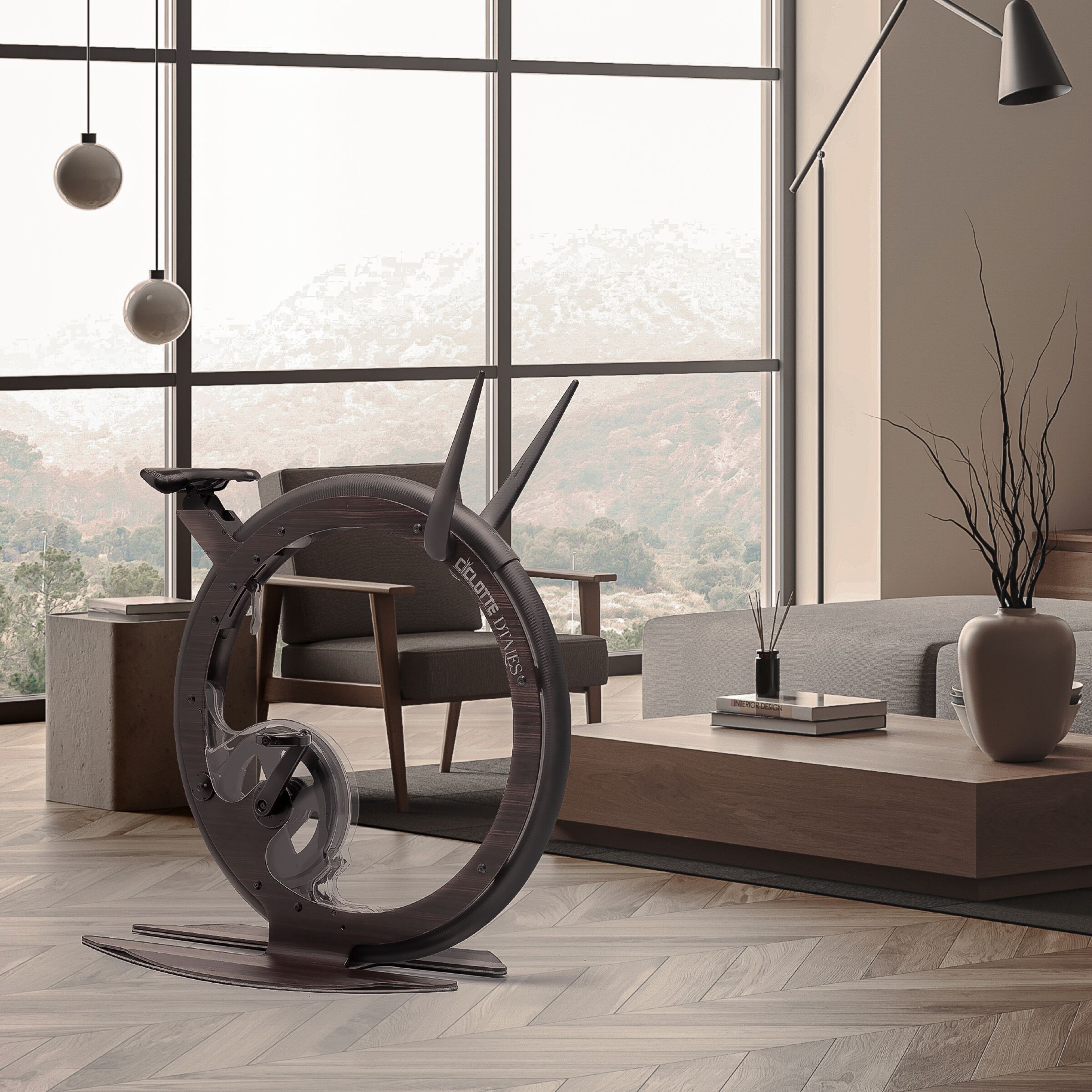 Велотренажер из дерева, стали и углеродного волокна Ciclotte CICLOTTE DTALES ARCH-00050246 - Вид №16