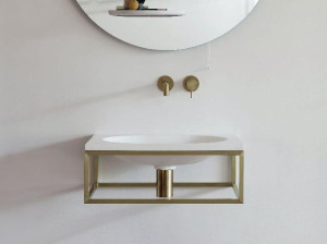 Одинарный прямоугольный подвесной умывальник из Livingtec®