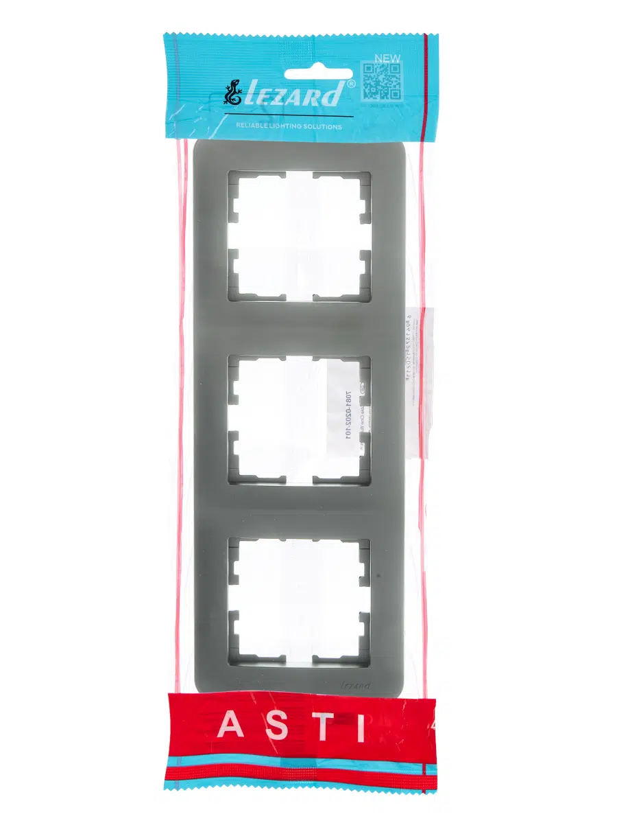 ASTI Рамка 3-ая вертикальная б/вст платина LEZARD 7081-3500-153 - Вид №3