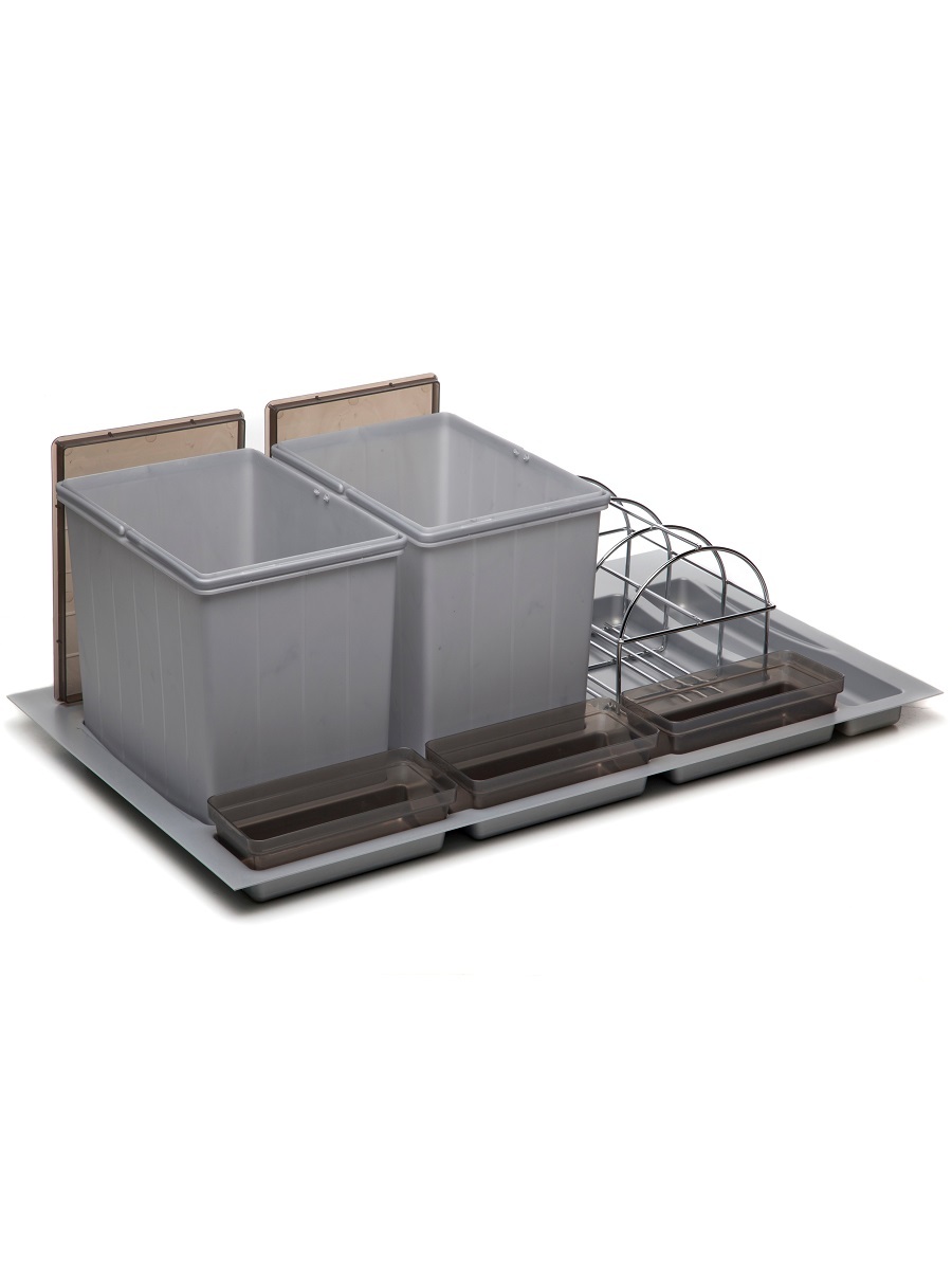 Система сортировки мусора Omega Duet 900/31 Metallic Grey NAVAKO 10131 - Вид №2