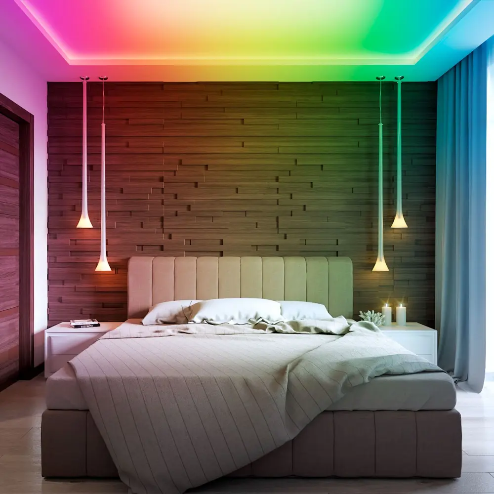 Светодиодная лента адресная SMD 5050 60 диод/14.4 Вт/м 12 В 10 мм IP20 2 м RGB белая подложка APEYRON STLM-2168943