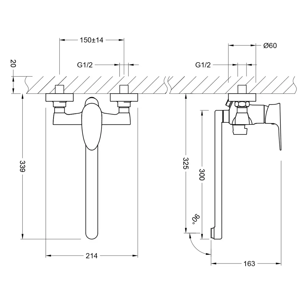 Смеситель для ванны Lemark Nero LR0251C однорычажный цвет хром STLM-2029463 - Вид №4