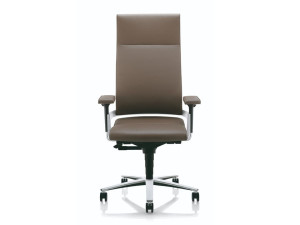 Кожаный офисный стул с 5 спицами