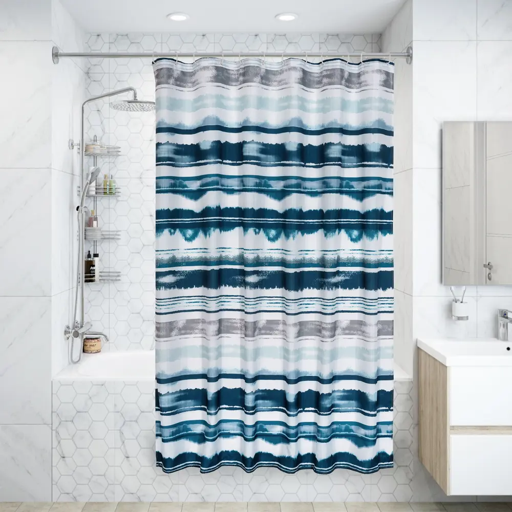 Штора для ванной комнаты Bristol, 180x200 см, полиэстер SWENSA SWC-90 STLM-2175271