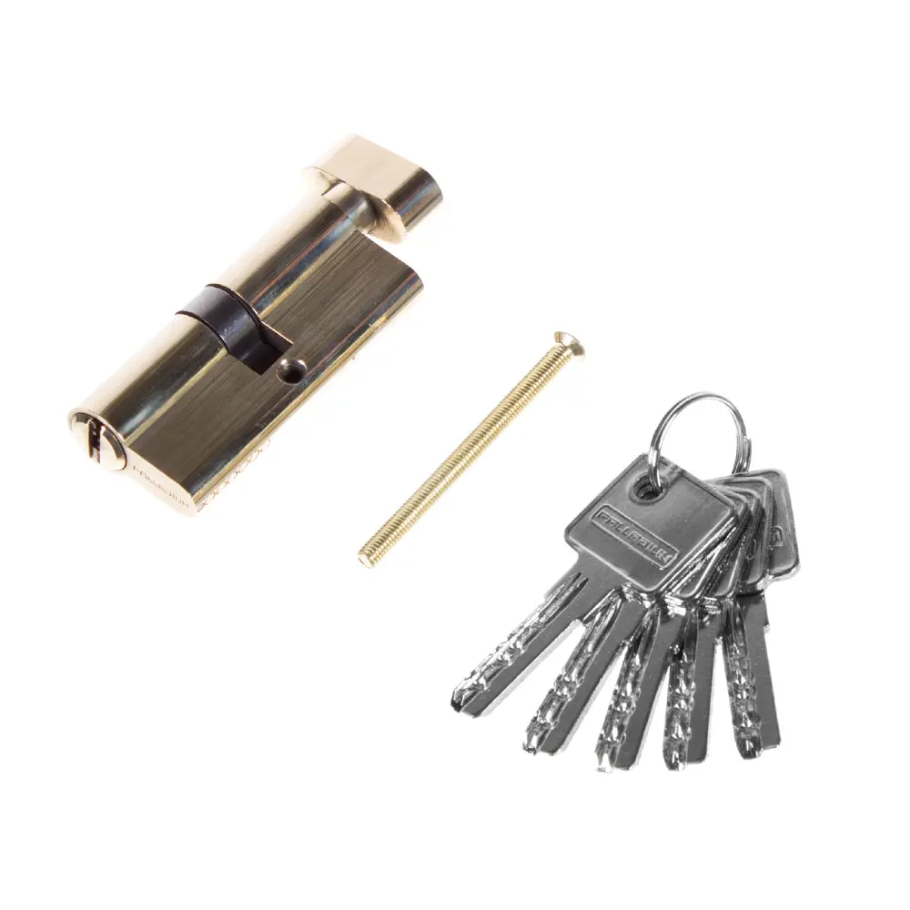 PALLADIUM Цилиндр замка ключ-вертушка золото 70мм с защитой от взлома 17216975 STLM-0007669 - Вид №1