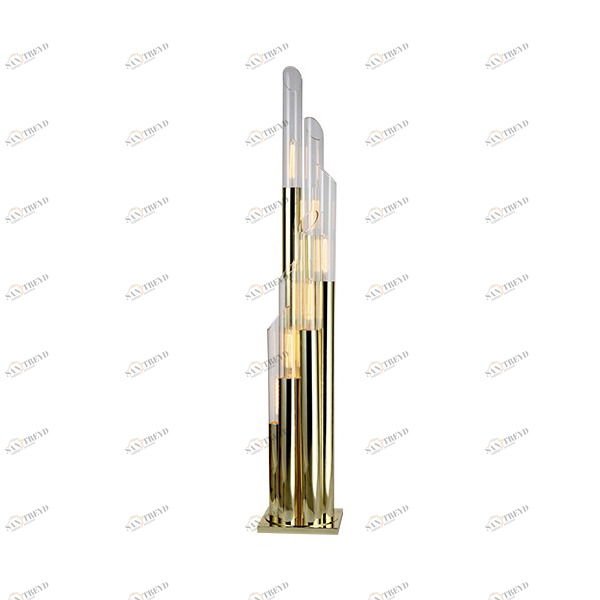 Торшер 175х30 см золото Draycott KM0761F-6 DELIGHT COLLECTION КОЛОННА 00-3882421 Белый;золото;прозрачный 