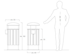 Корзина для мусора из оцинкованной стали и дерева