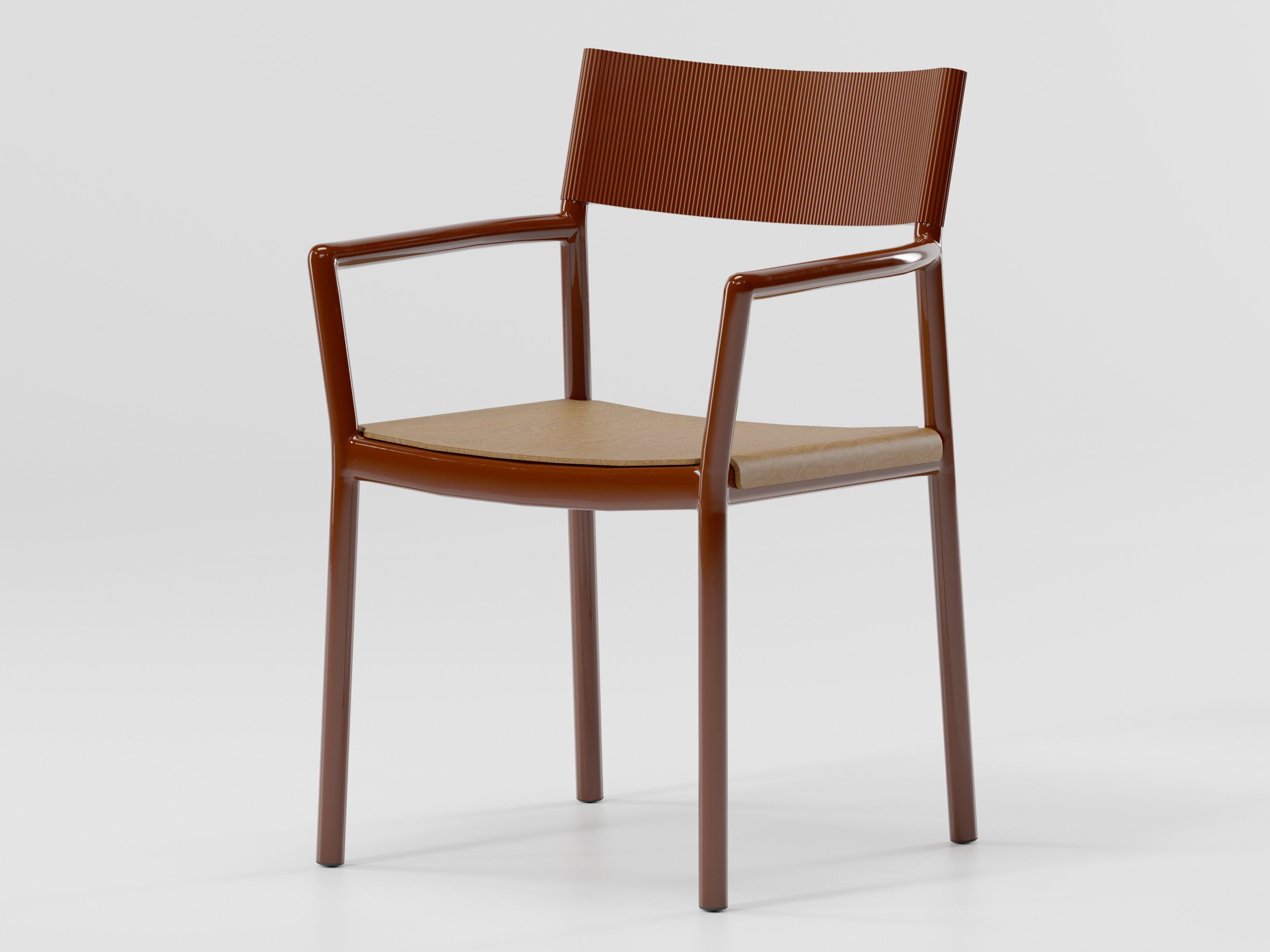 Алюминиевый стул с подлокотниками с деревянным сиденьем Kettal Passage ARCH-00035744