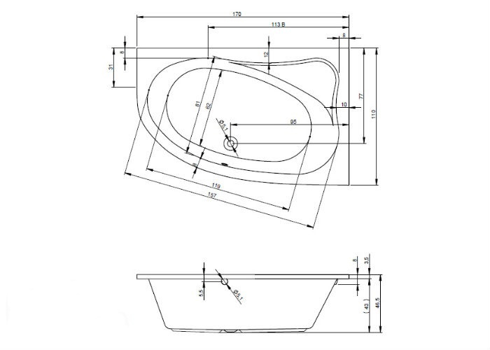 BA6300500000000_top1 Гидромассажная ванна Riho Lyra Santreyd - Вид №10