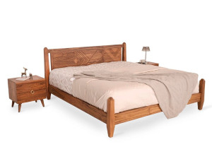 Двуспальная кровать из тикового дерева