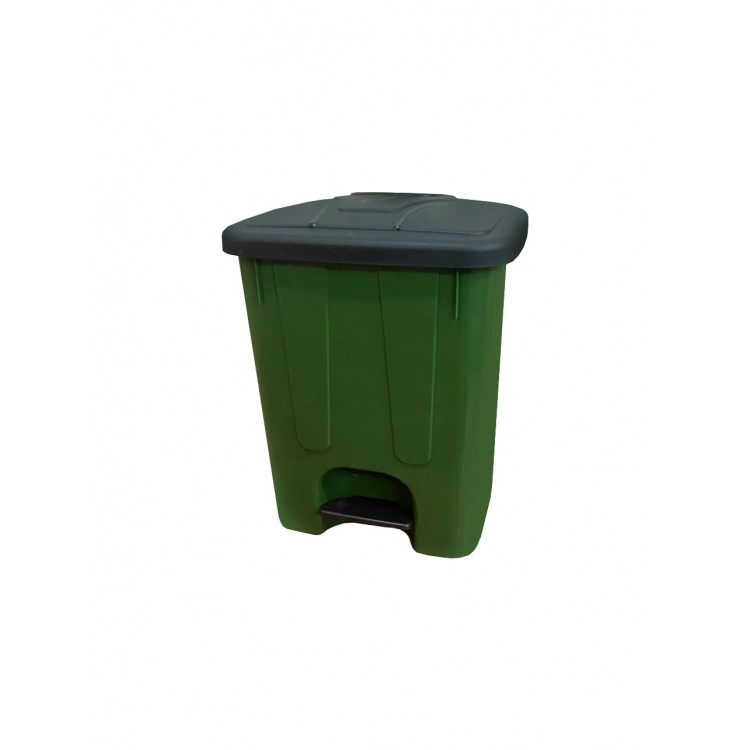 50018 green TELKAR Мусорная урна с крышкой и педалью для раздельного сбора мусора 25 л. Зеленый, крышка черная 