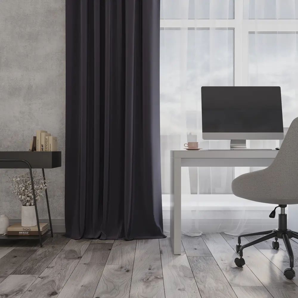 Штора на ленте блэкаут Ален 140x270 см цвет графит ТОРГОВЫЙ ДОМ ТЕКСТИЛЬ STLM-2022136