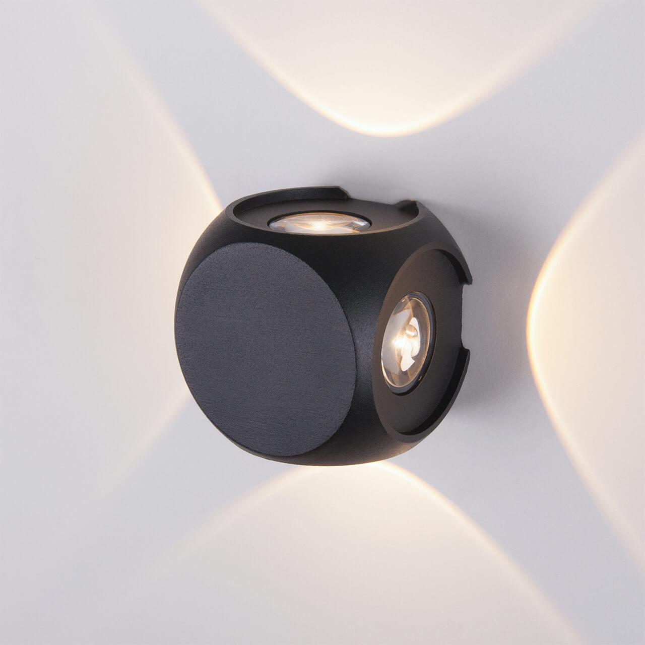 Уличный настенный светильник светодиодный 6х6,5х6,5 см черный Techno LED 4690389147739 ELEKTROSTANDARD - 00-3898451 Черный  - Вид №1