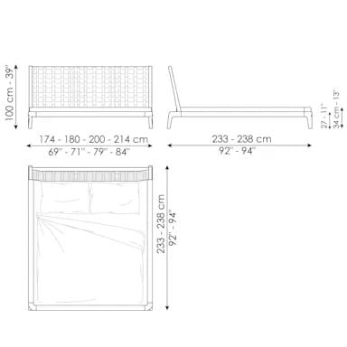 Двуспальная кровать с кожаным изголовьем BONALDO HONEYMOON ARCH-00081810 - Вид №6
