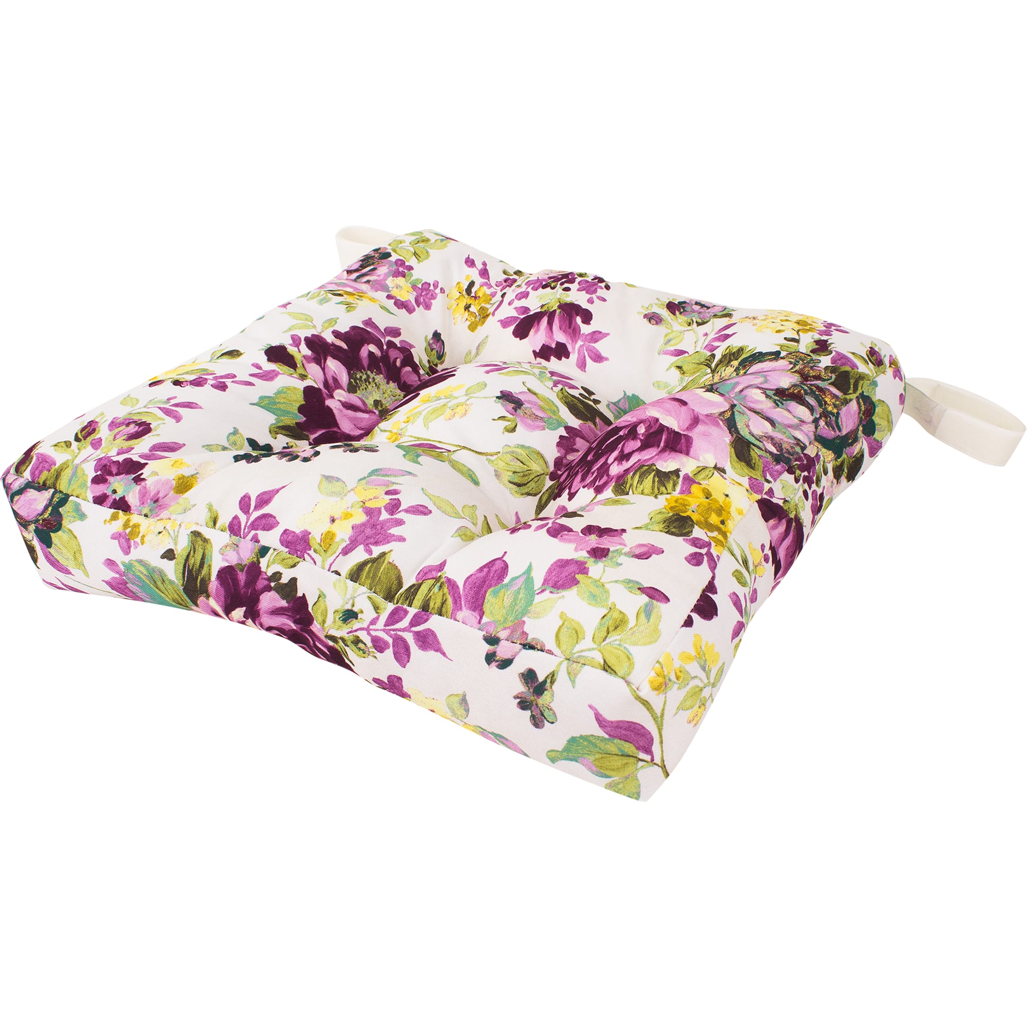 82009017 Сидушка для стула «Акварель, цветы», 40х35 см, цвет сиреневый Santreyd  - Вид №1