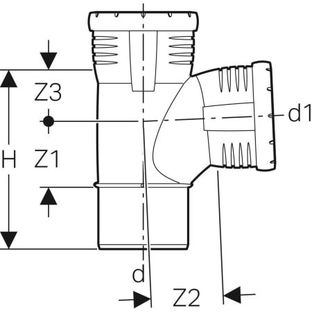 393.652.14.1 Тройник Geberit Silent-Pro 87,5° Geberit  - Вид №4