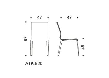 Тканевый мягкий штабелируемый стул с подлокотниками ICF Stick Chair ARCH-00042389 - Вид №3