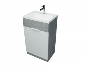 У99085 Тумба с раковиной Revo 50Н 1д. Бетон светло-серый 1 Marka