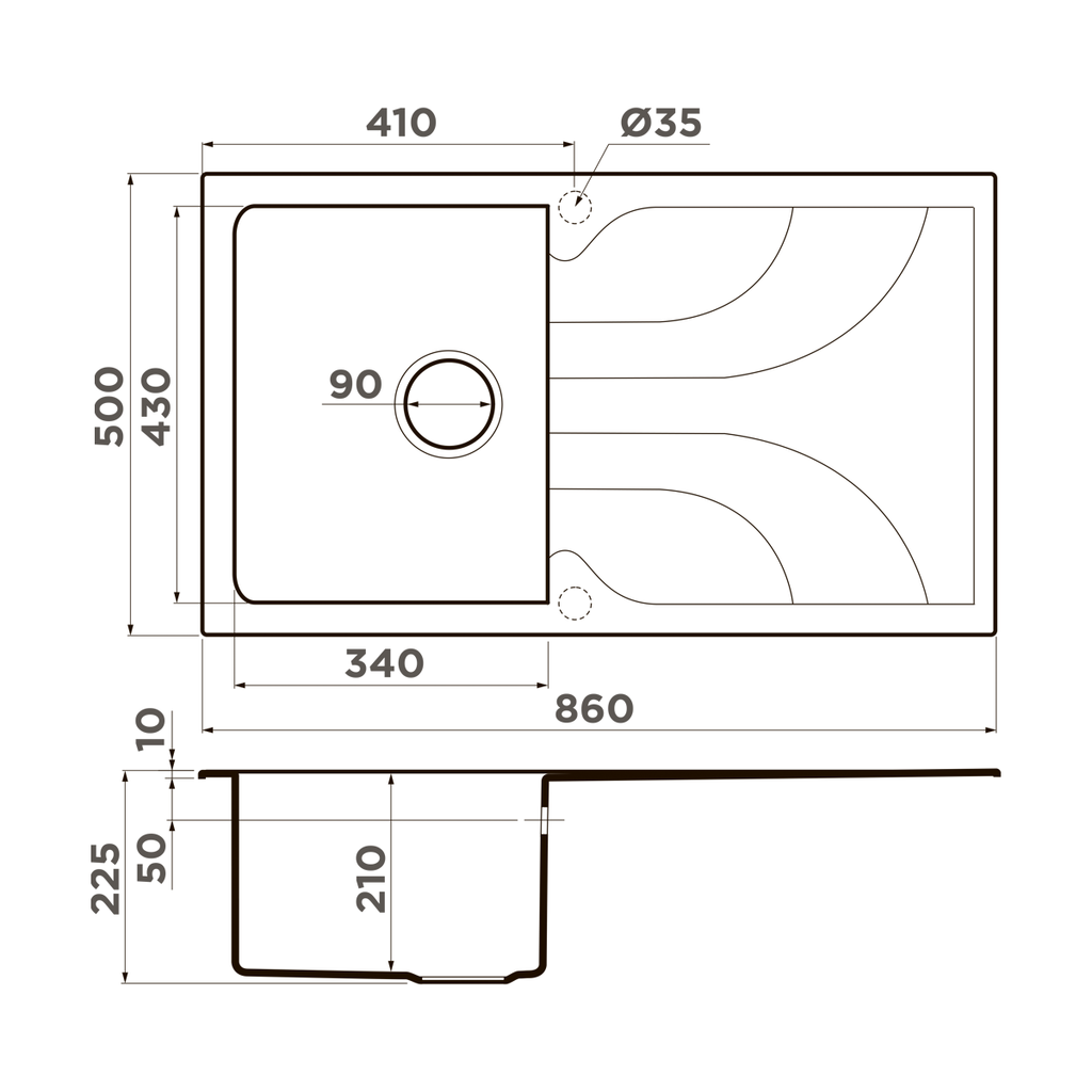 Кухонная мойка Yasugata 86 DC OMOIKIRI 4993872 - Вид №3