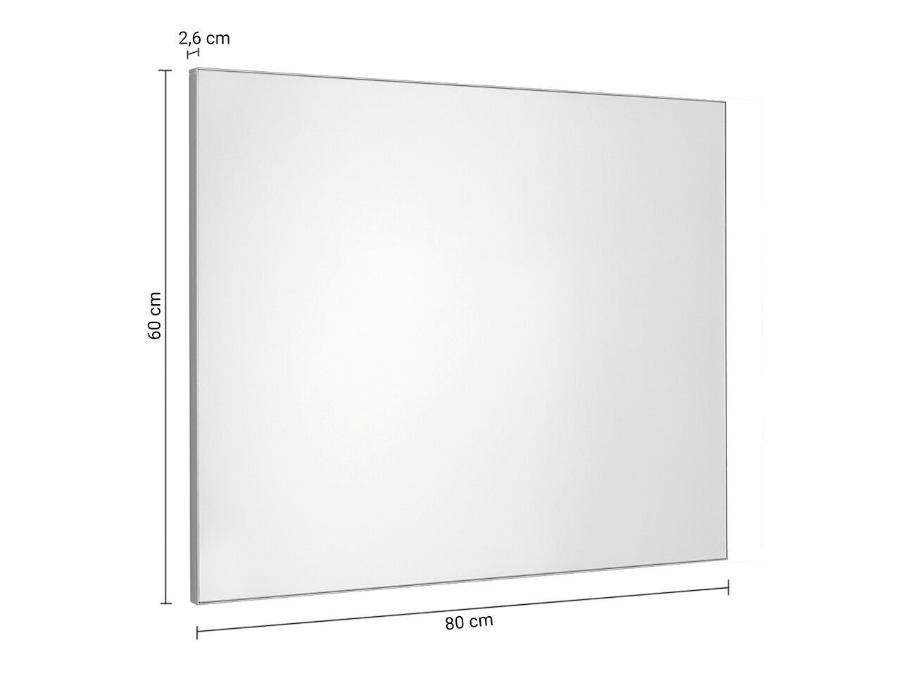 Прямоугольное зеркало с рамкой из ПВХ для ванной комнаты GEDY HENRI ARCH-00103947 - Вид №3