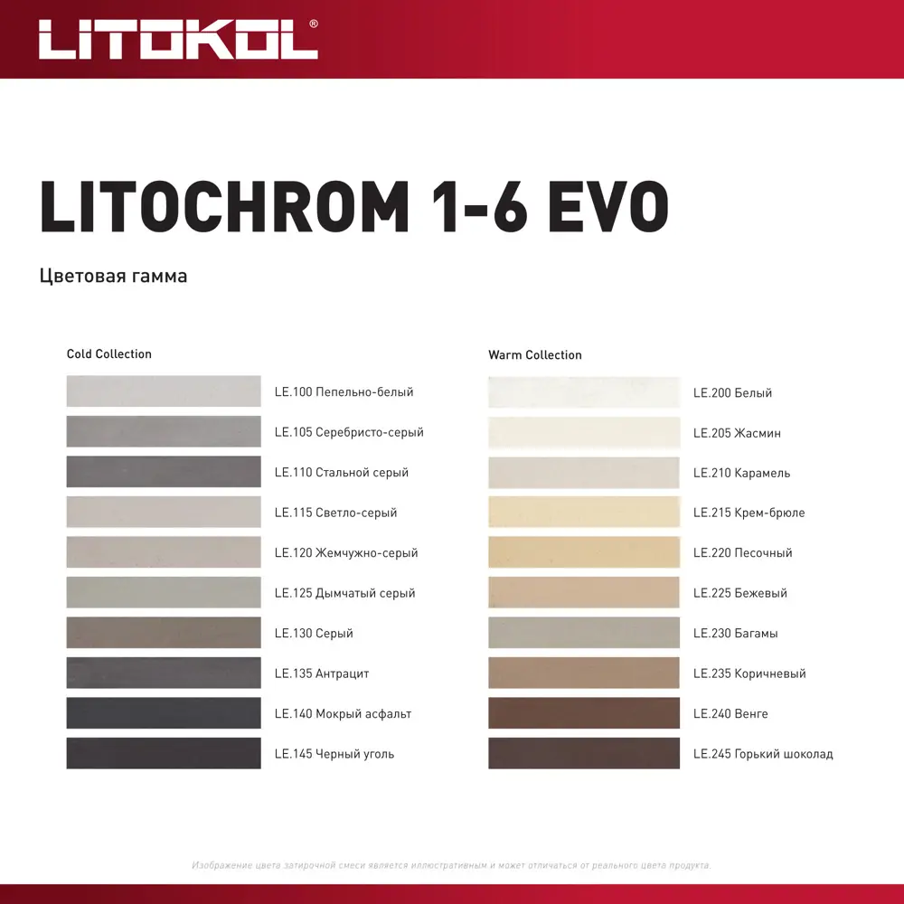 Litokol Litochrom 1-6 Evo - цементная затирка жемчужно-серый 2 кг 85486582 STLM-0063163 - Вид №4