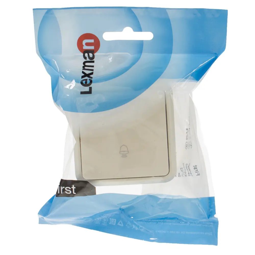 LEXMAN Кнопка дверного звонка проводная бежевая для дома и офиса 81930580 STLM-1101880 - Вид №3