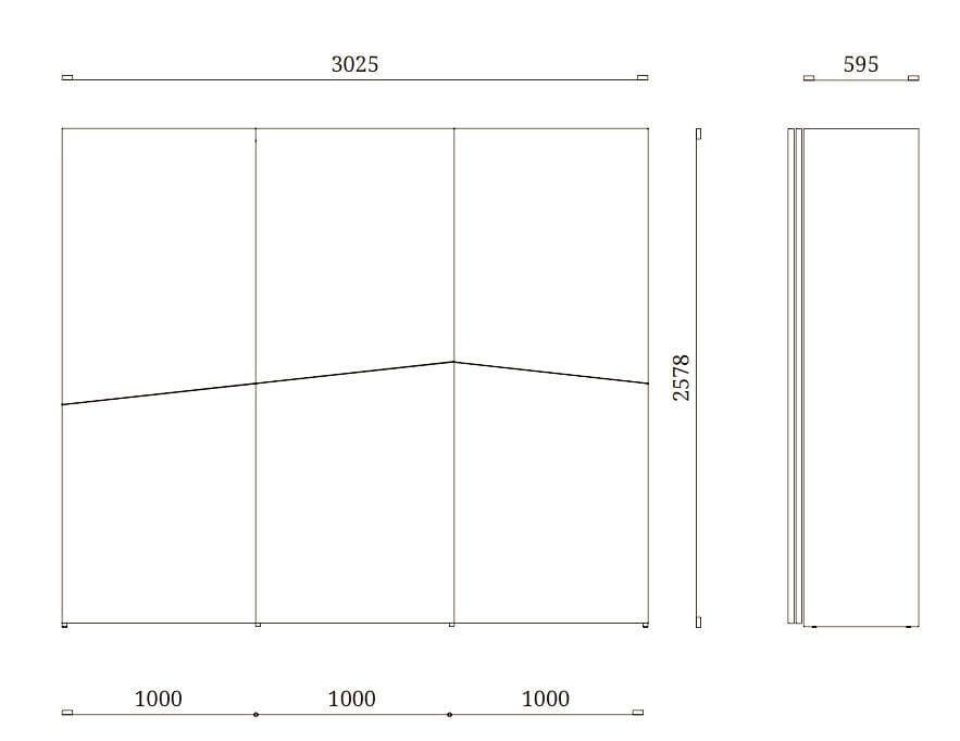Секционный деревянный шкаф с раздвижными дверями Febal Casa SMITH ARCH-00113857
