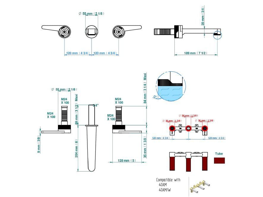 Настенный смеситель для раковины THG Paris ZOOM.12 ARCH-00072623 - Вид №2