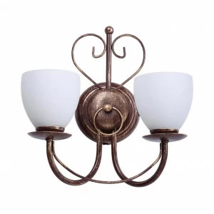 Бра с белыми плафонами бронзовое Vitaluce V1369/2A VITALUCE  00-3931404 Белый;бронза