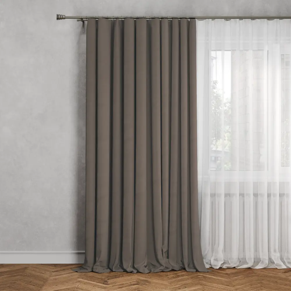 AMORE MIO Штора из вельвета замша бежевая 160x260 см 89096783