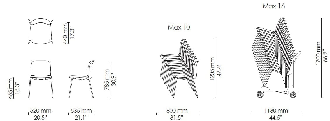 Штабелируемый стул Howe SixE ARCH-00009060 - Вид №3