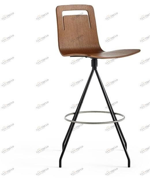 Viccarbe Табурет поворотный деревянный со спинкой Klip sun-id-1459762