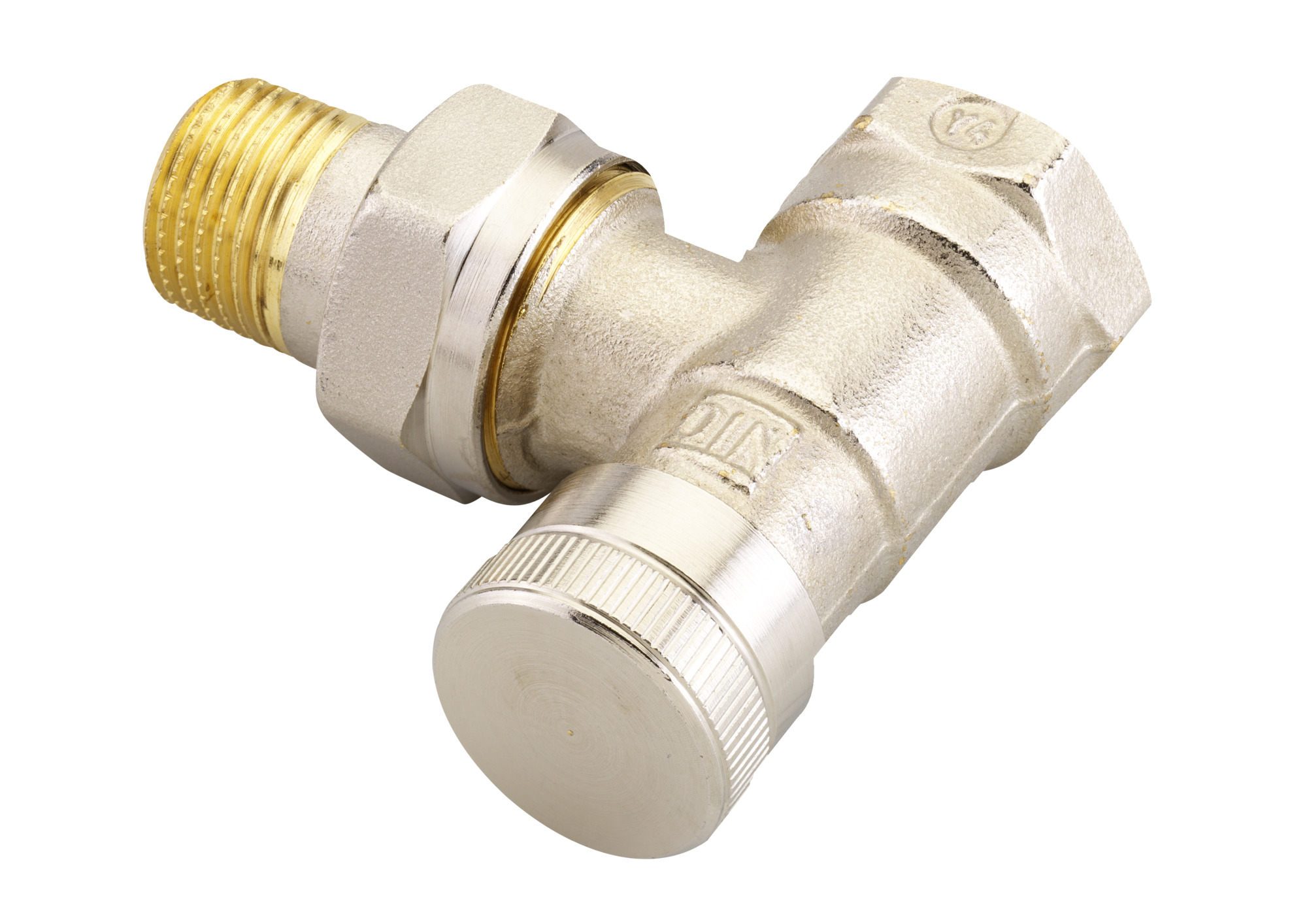 Danfoss Клапан RLV для бокового присоединения к радиатору Клапан запорный угл. никелир. RLV Ду 15 003L0143  - Вид №1