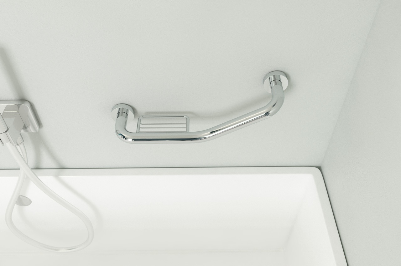 HAR 044 Поручень изогнутый с мыльницей-решеткой Ø25 mm/39 cm ARTWELLE Harmonie - Вид №2