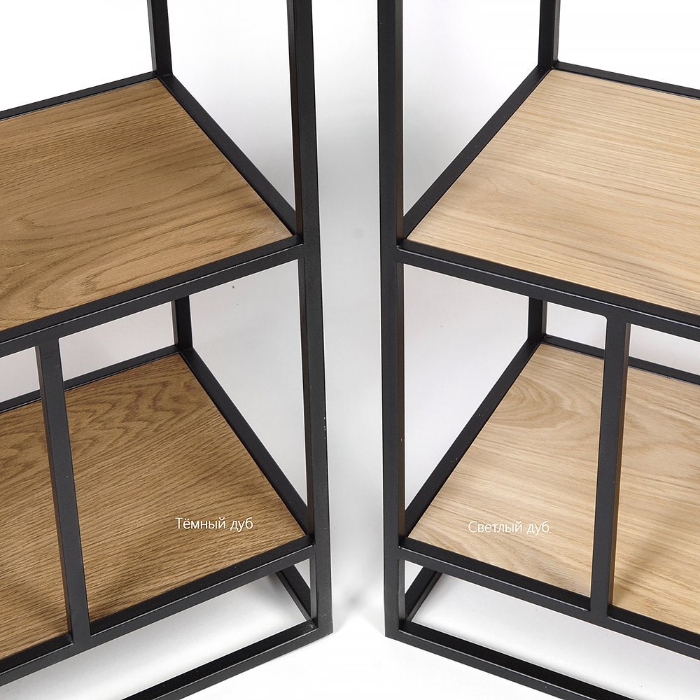 Стеллаж металлический, темный дуб Makella black INTELLIGENT DESIGN СТЕЛЛАЖ MAKELLA 260747 Коричневый;черный  - Вид №2