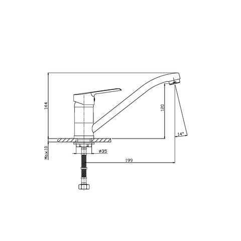 Orange Sofi M43-011cr однорычажный смеситель для кухни Хром sun-id-1516894 - Вид №1