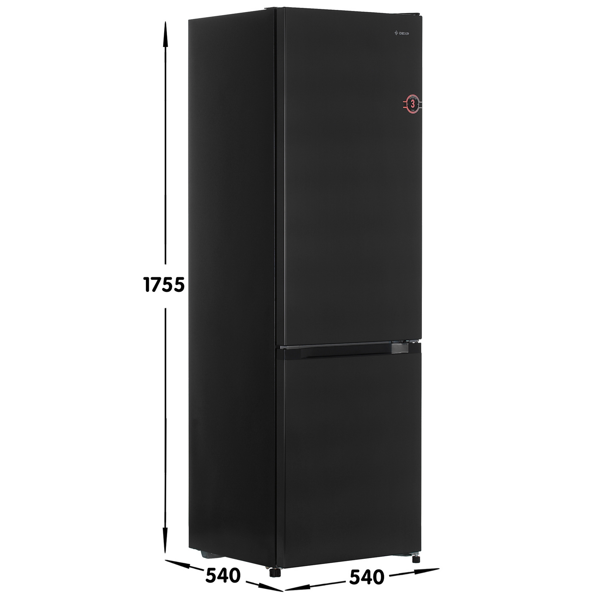 5032149 Холодильник с морозильником   DEXP B2-0270AMG черный STDN-0095809 - Вид №5
