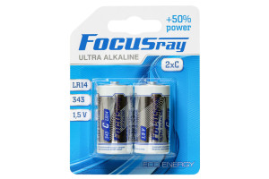 17542080 Батарейки ULTRA ALKALINE LR14 BL2 622463 Focusray