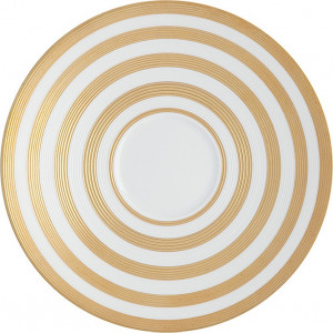 10588979 JL Coquet Чашка суповая с блюдцем 350мл "Хемисфер" (золотой)/"Хемисфер.Узкие полосы" (золотые) Фарфор